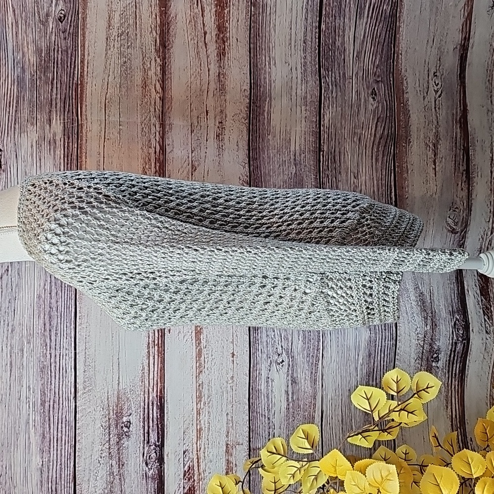 NEW LUCKY BRAND OLIVE GREEN OPEN KNIT LONG SLEEVE PULLOVER SWEATER - Picture 7 of 14